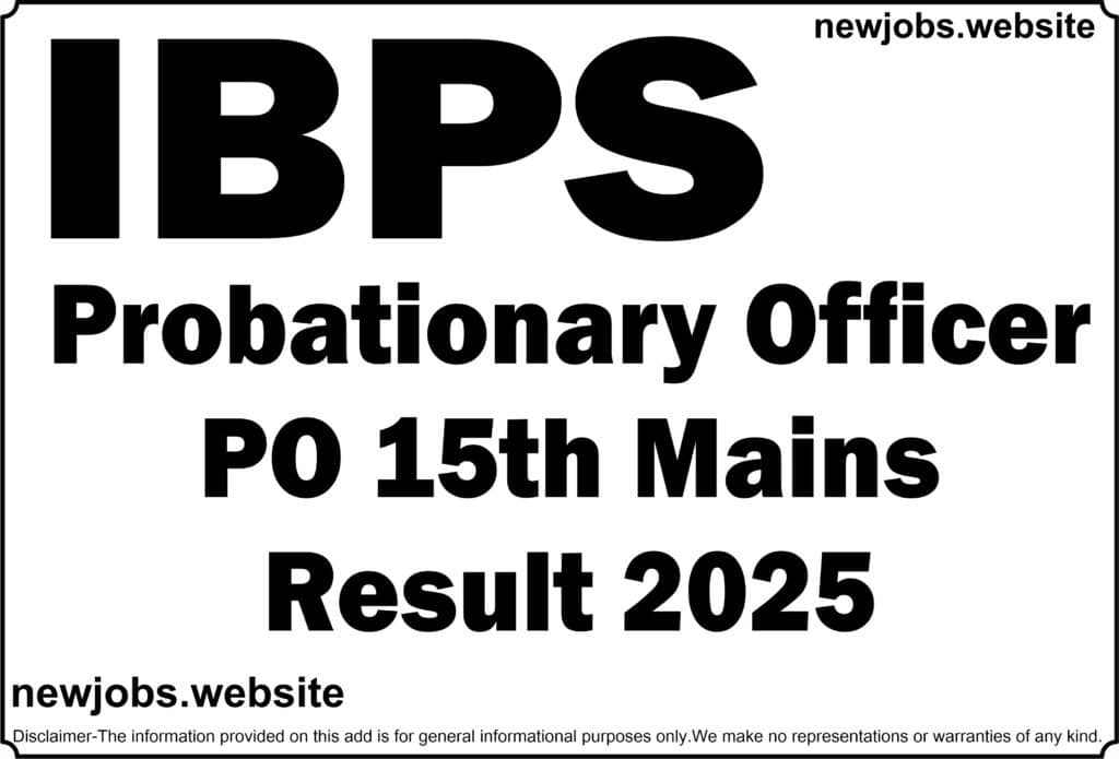 IBPS Probationary Officer PO 15th Mains Result 2025 Ibps Po 15 Mains Result 1024x695