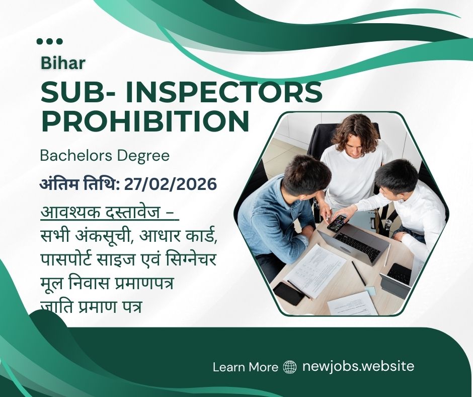 Bihar Sub Inspectors Prohibition Recruitment 2026