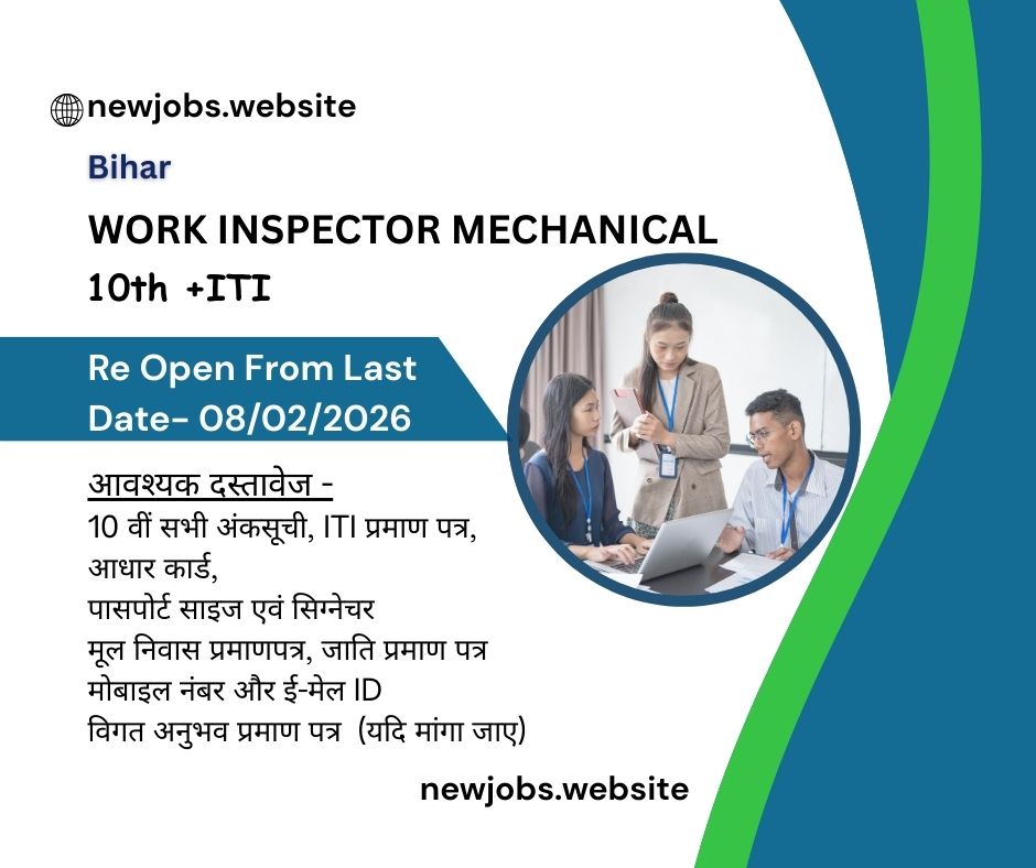 BTSC Work Inspector Mechanical Recruitment 2025