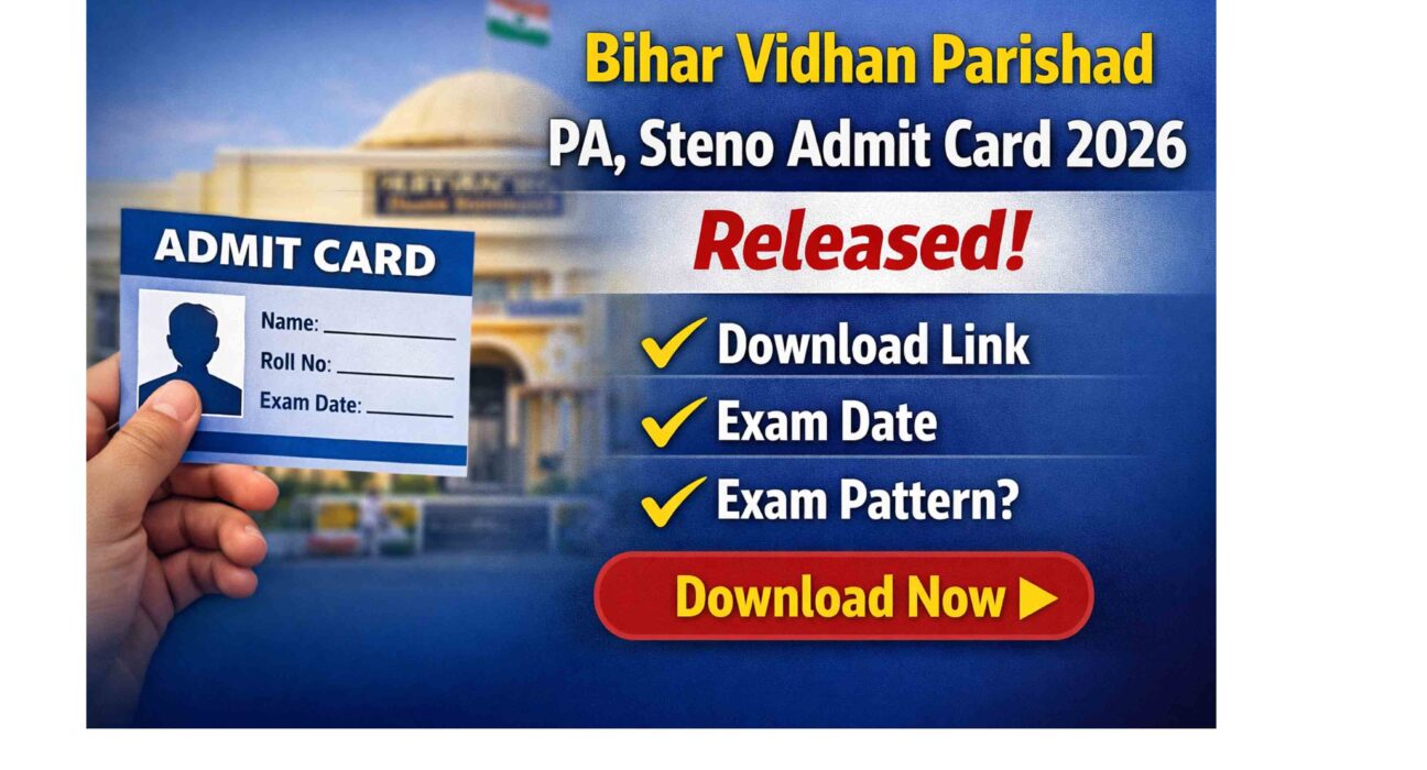 Bihar Vidhan Parishad PA Steno Admit Card 2026 Download