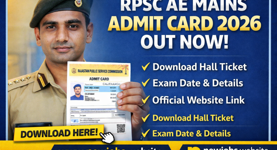 Download RPSC Assistant Engineer Mains Admit Card 2026 Hall Ticket