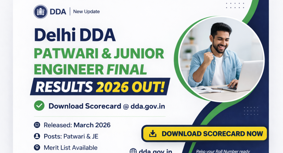 Delhi DDA Patwari and Junior Engineer Final Result 2026