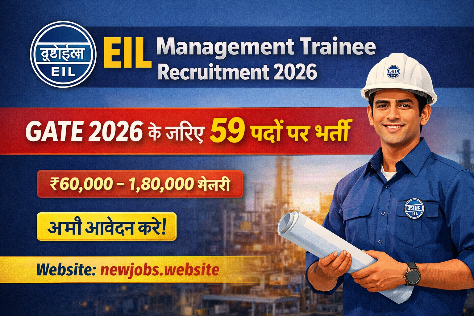 EIL Management Trainee Recruitment 2026 59 Posts via GATE Apply Online