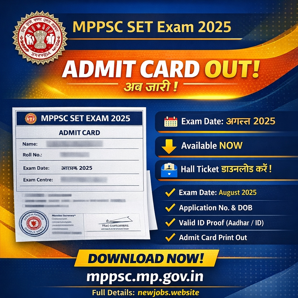 MPPSC SET Exam 2025 Admit Card Out – Download Hall Ticket