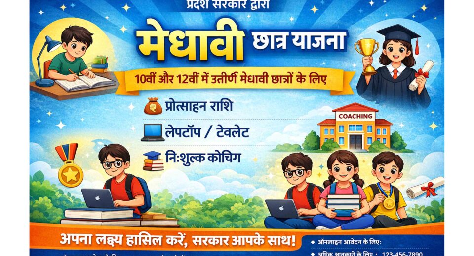 Medhavi Chhatra Yojana 2026 apply online scholarship scheme for meritorious students