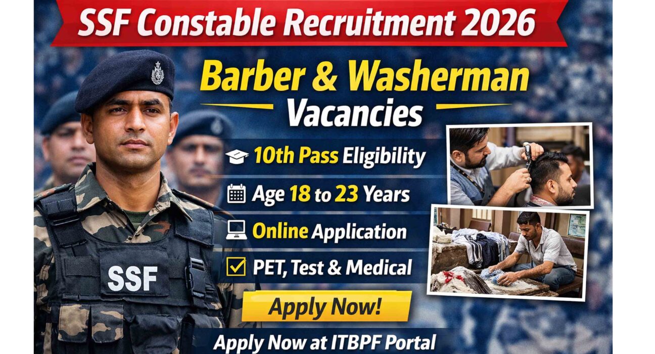 SSF Constable Barber Washerman Vacancy 2026