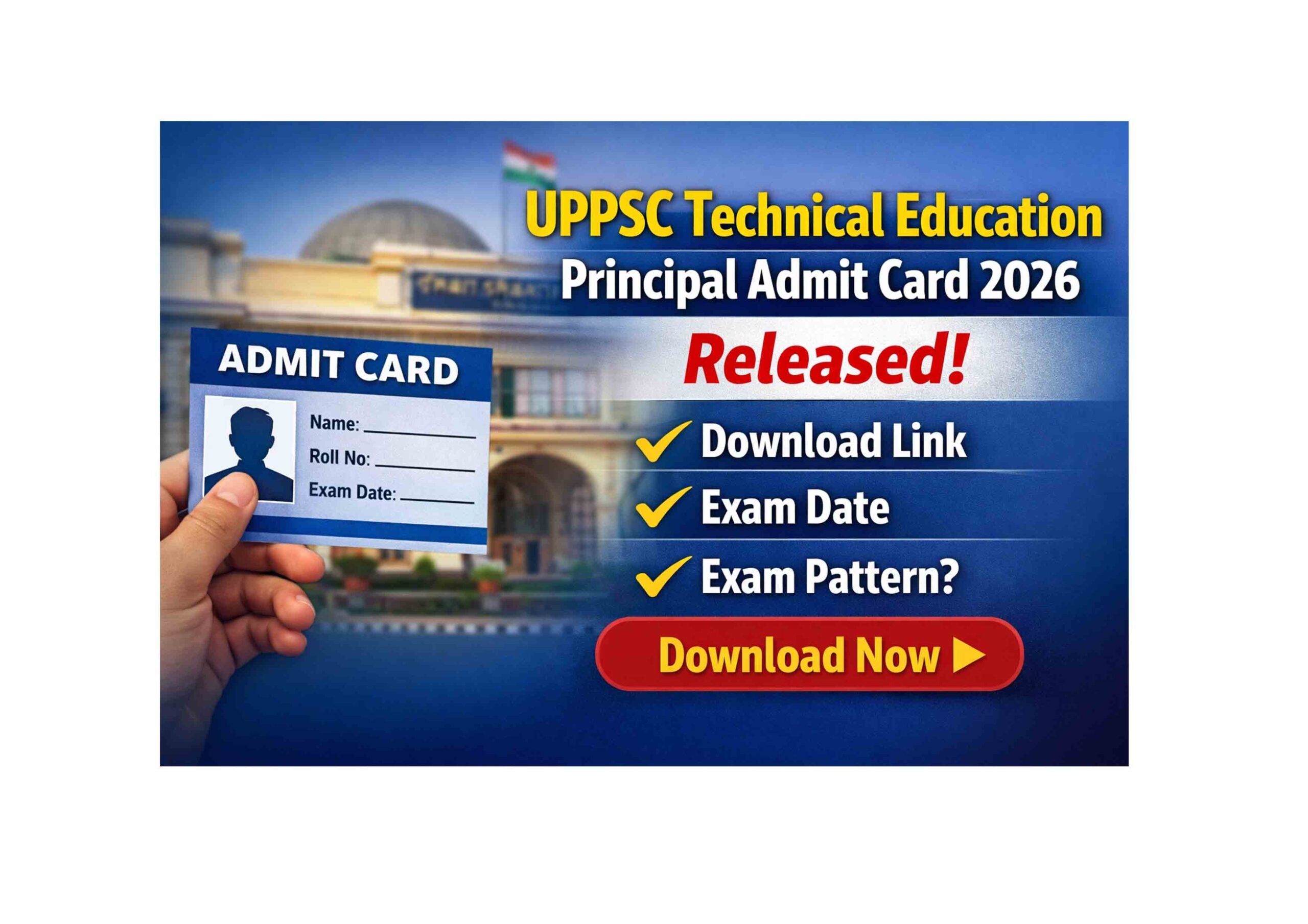 UPPSC Technical Education Principal Admit Card 2026 Download