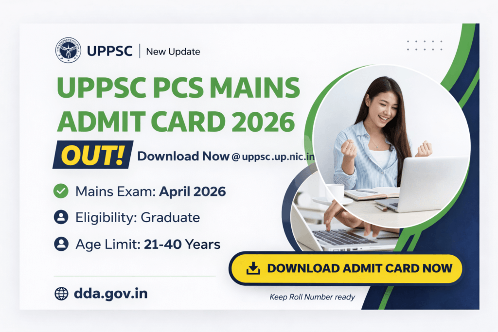 UPPSC PCS Mains Admit Card 2026 Out- Download Now UPPSC PCS Mains Admit Card 2026 Out
