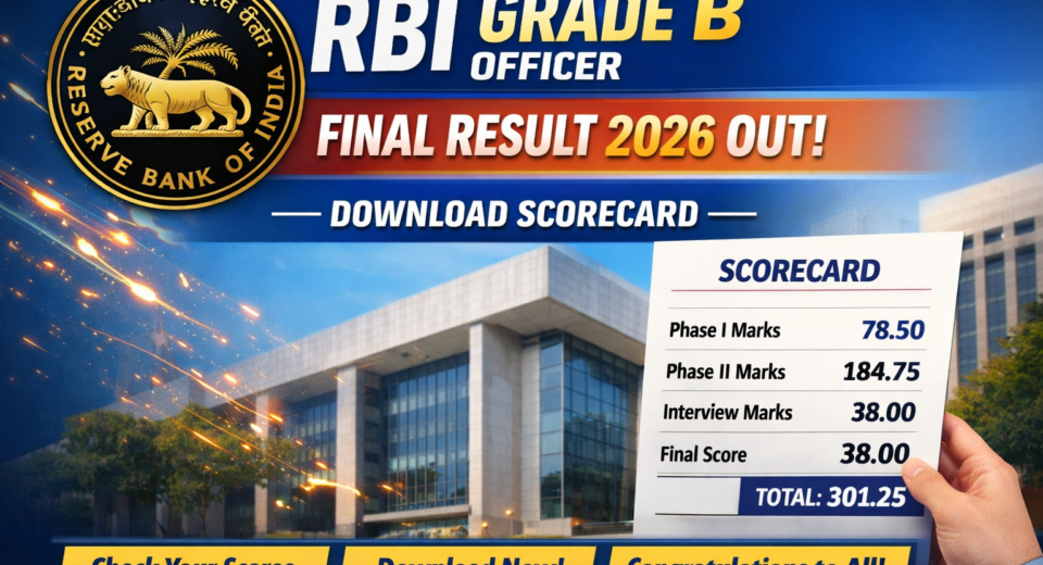 RBI Grade B Officer Final Result 2026 Out – Download Scorecard Now