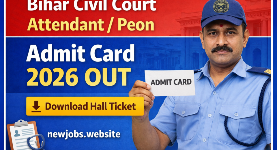 Bihar Civil Court Attendant Peon Admit Card 2026 download hall ticket exam date