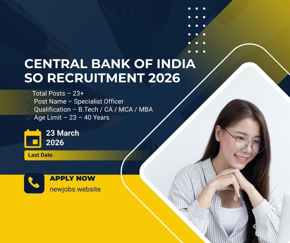 Central Bank of India Specialist Officer Recruitment 2026 Apply Online