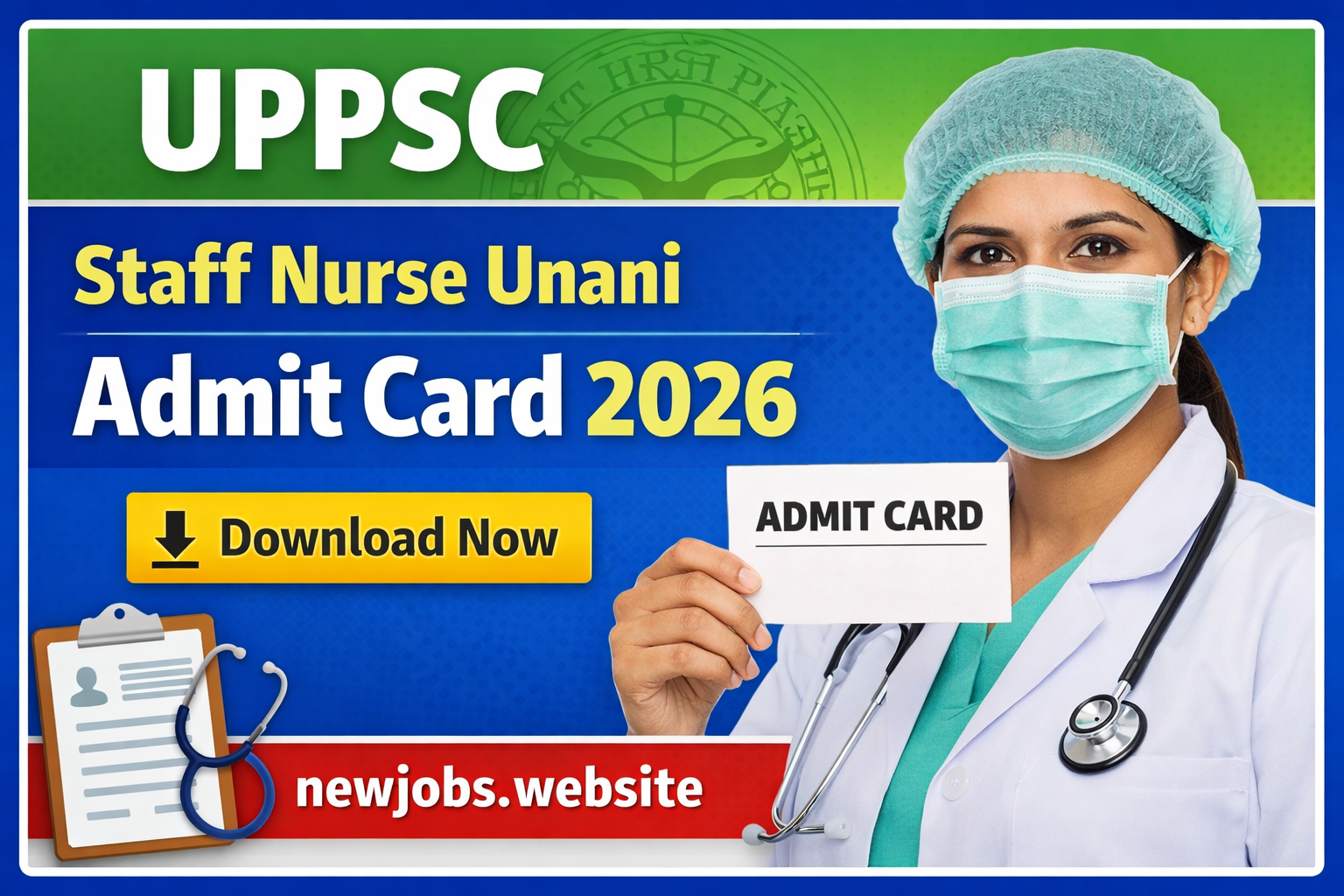 UPPSC Staff Nurse Unani Admit Card 2026 download link exam date hall ticket