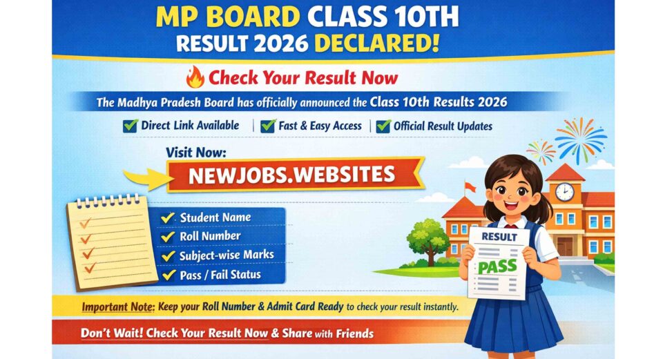MP Board Class 10th Result 2026 Declared – Check MPBSE 10th Result Online