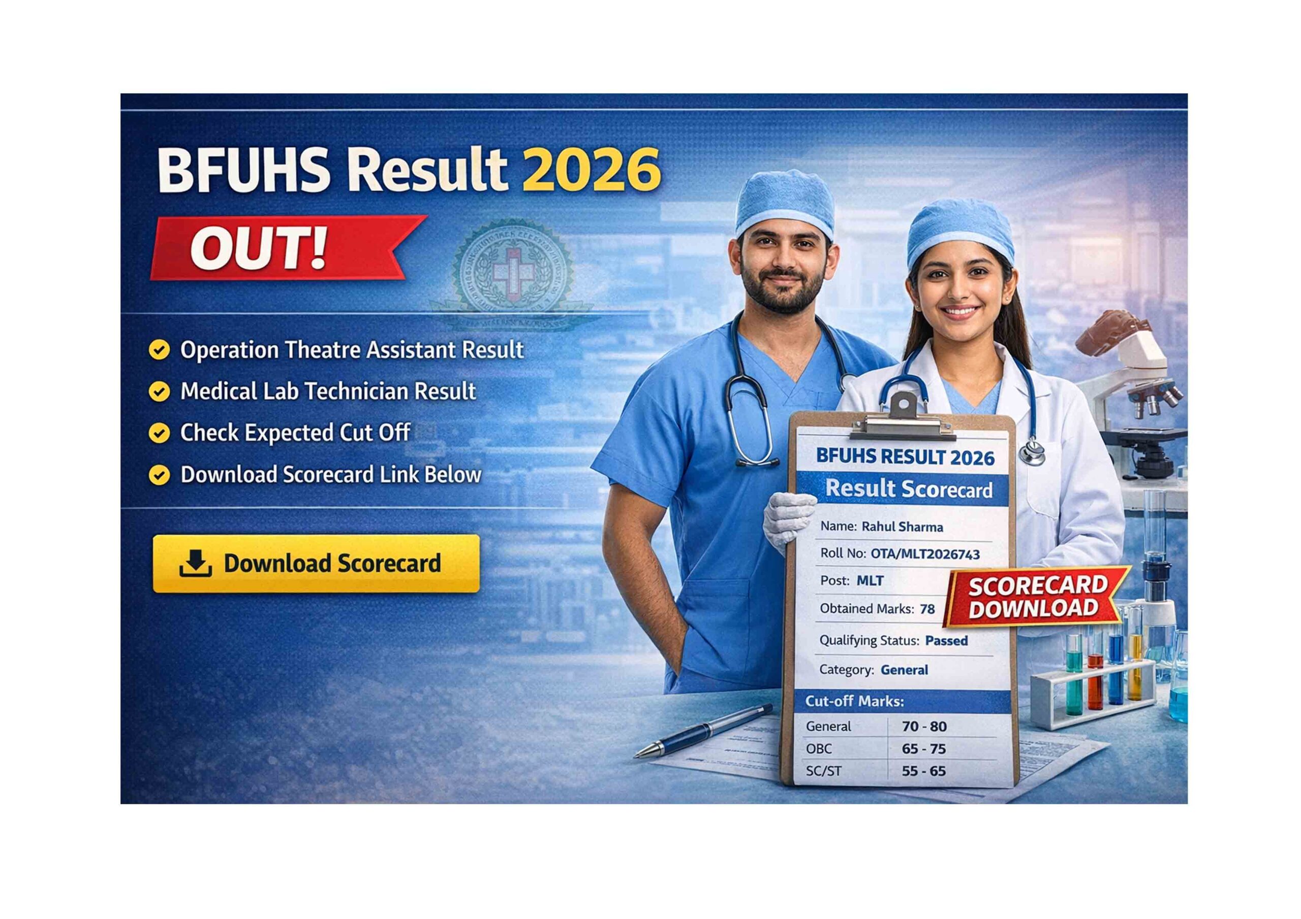 BFUHS OTA MLT Result 2026 Download Link