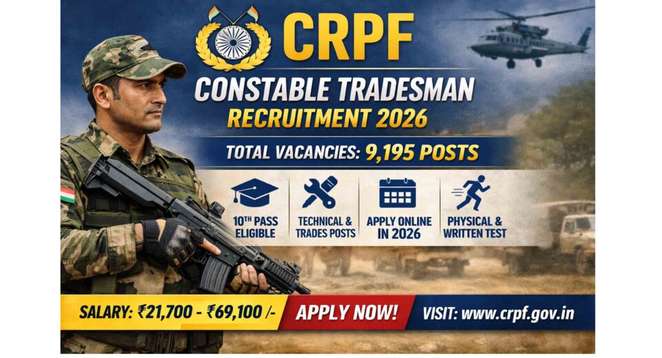 CRPF Constable Tradesman Recruitment 2026