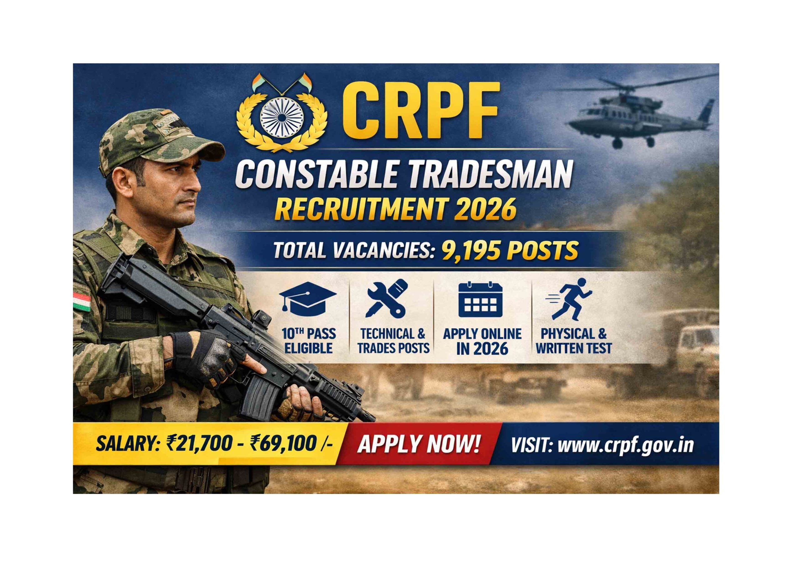 CRPF Constable Tradesman Recruitment 2026