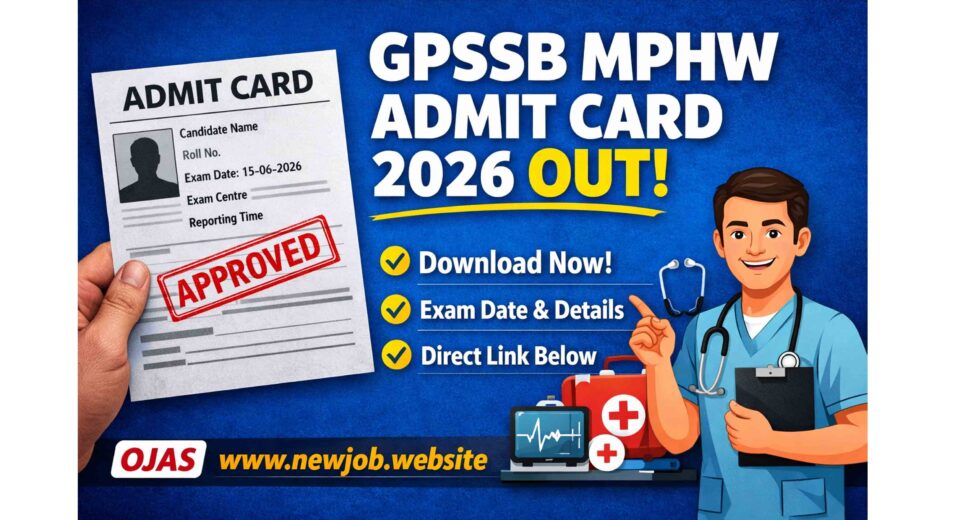 GPSSB Multi Purpose Health Worker Admit Card 2026 Download