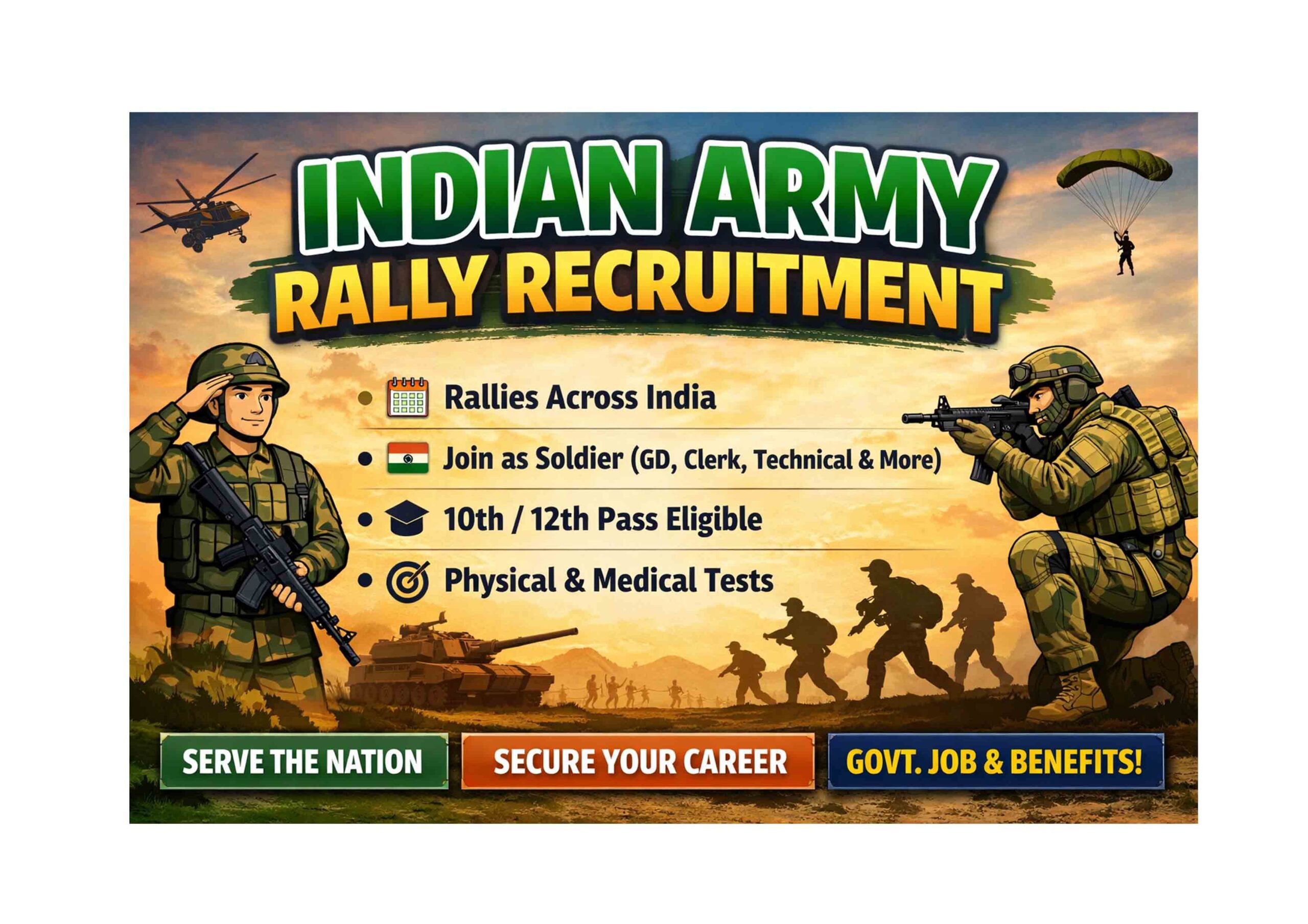Indian Army Rally Recruitment 2026: Apply Now for Soldier GD, Clerk & Technical Posts