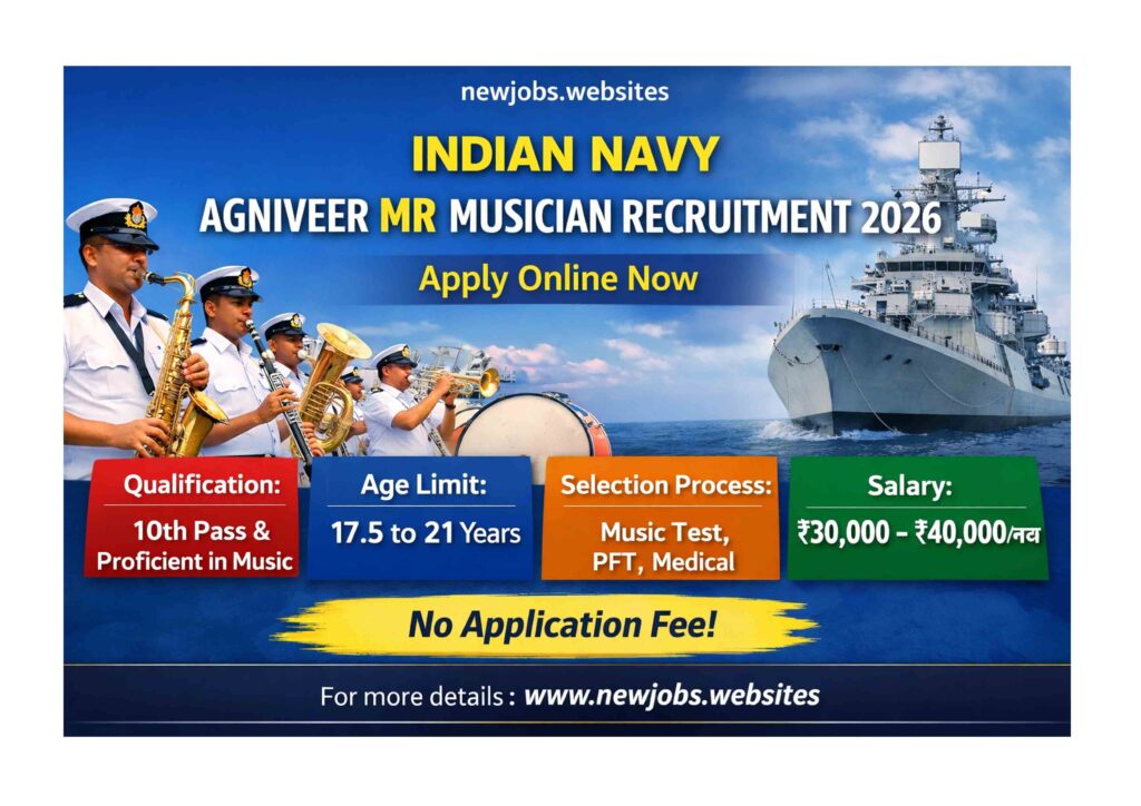 Indian Navy Agniveer MR Musician Recruitment 2026 – Apply Online