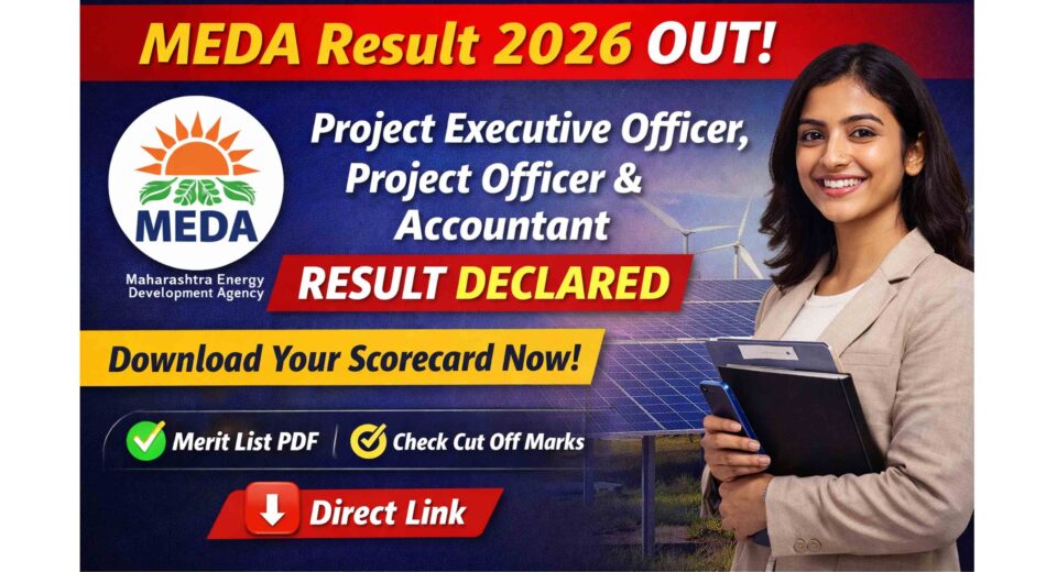 MEDA Result 2026 Scorecard Download Project Officer Accountant