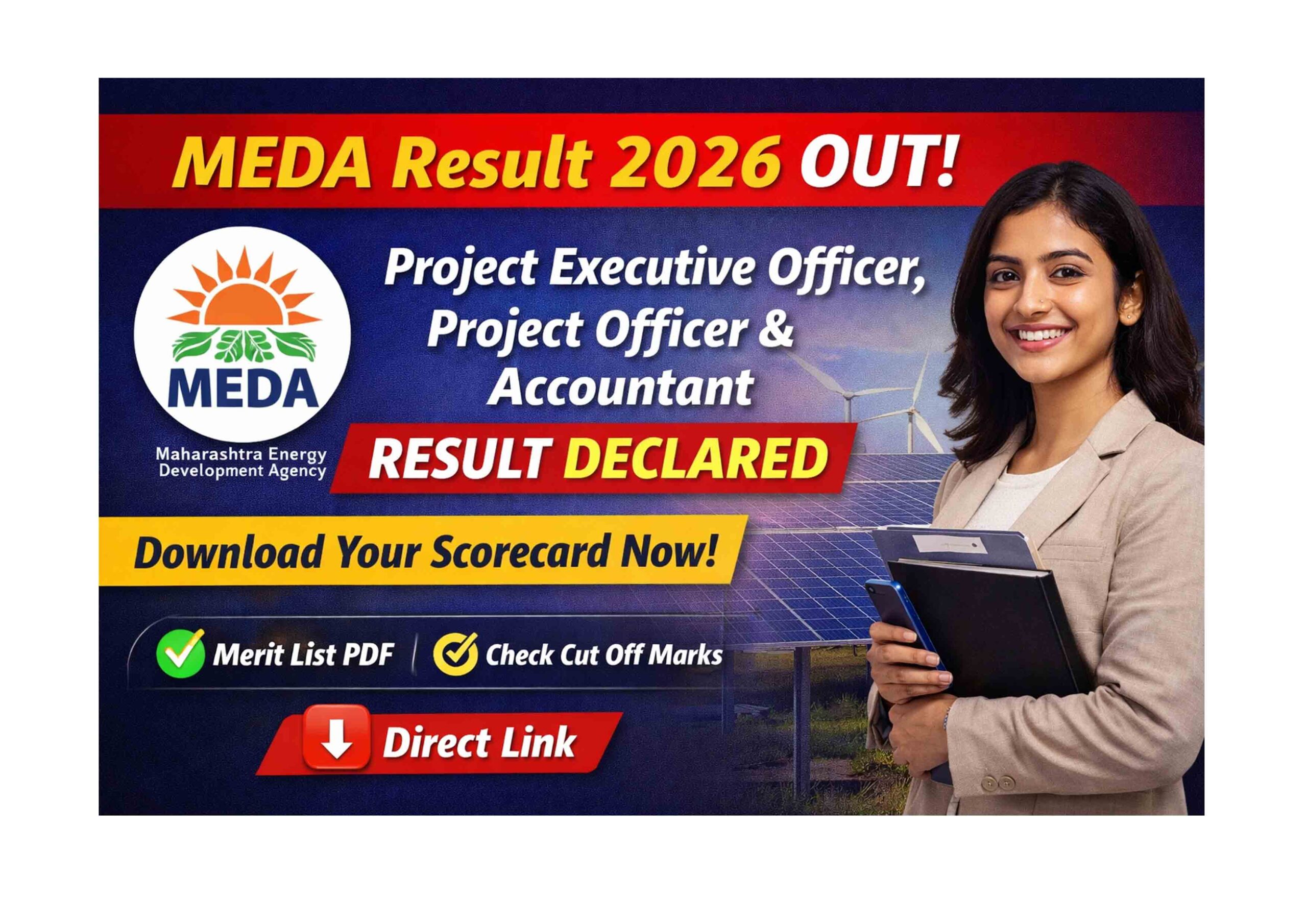 MEDA Result 2026 Scorecard Download Project Officer Accountant