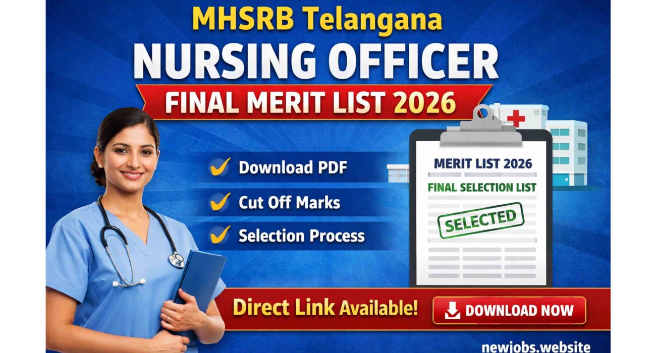 MHSRB Telangana Staff Nurse Final Merit List 2026 Download