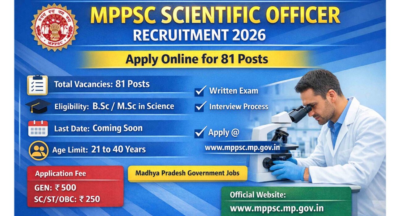 MPPSC Scientific Officer Recruitment 2026
