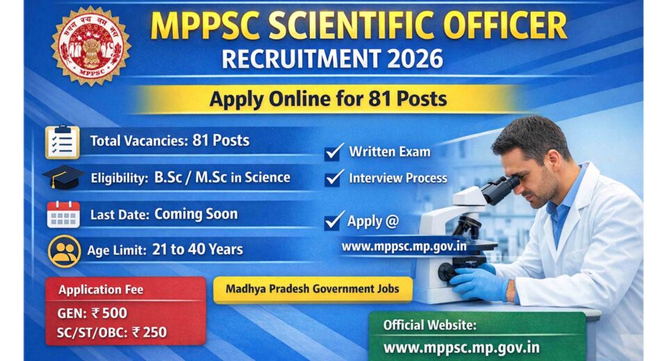 MPPSC Scientific Officer Recruitment 2026