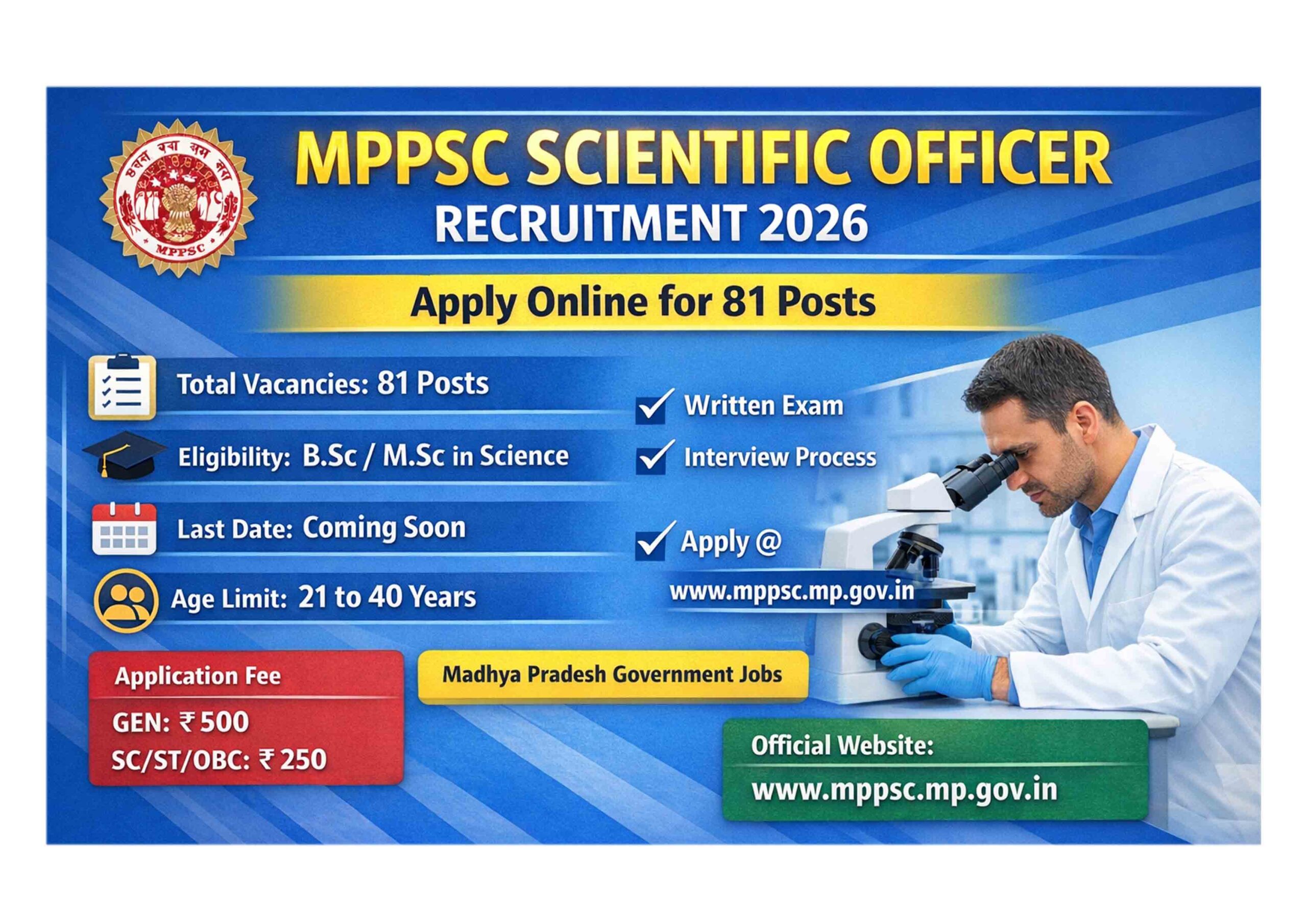 MPPSC Scientific Officer Recruitment 2026