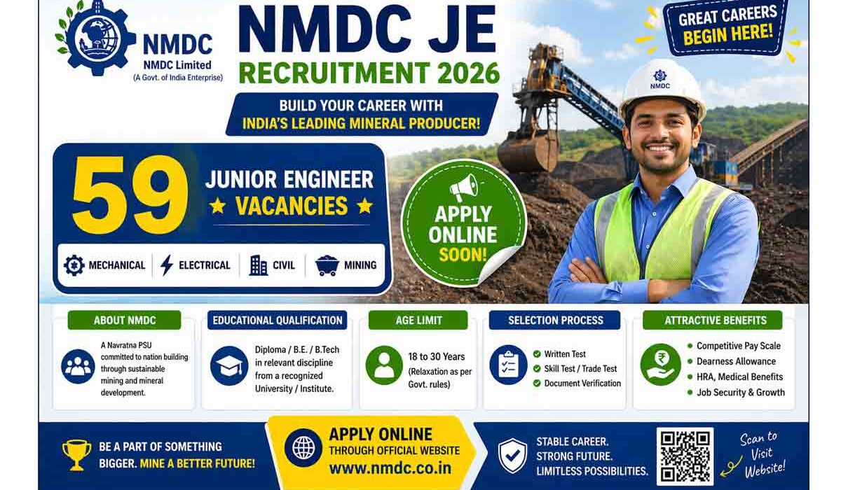 NMDC Junior Engineer Recruitment 2026 Notification