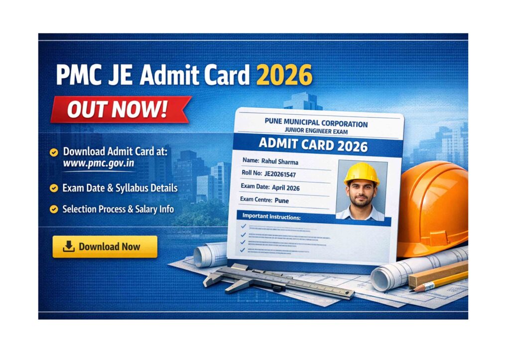 PMC JE Admit Card 2026: Download Here PMC JE Admit Card 2026 Download Link and Exam Details
