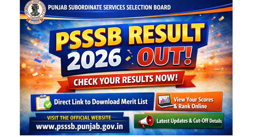 PSSSB Result 2026 Download Scorecard