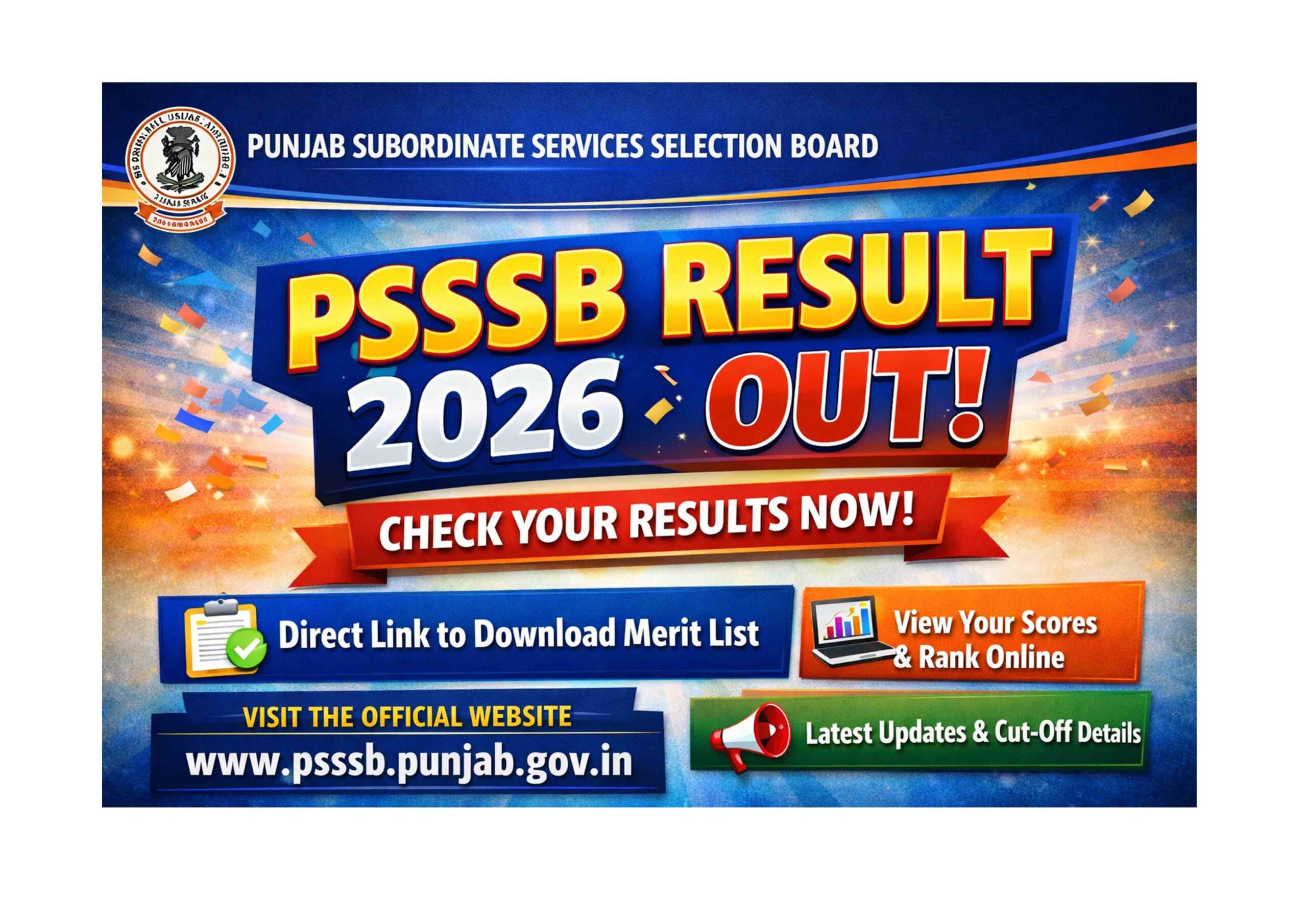 PSSSB Result 2026 Download Scorecard
