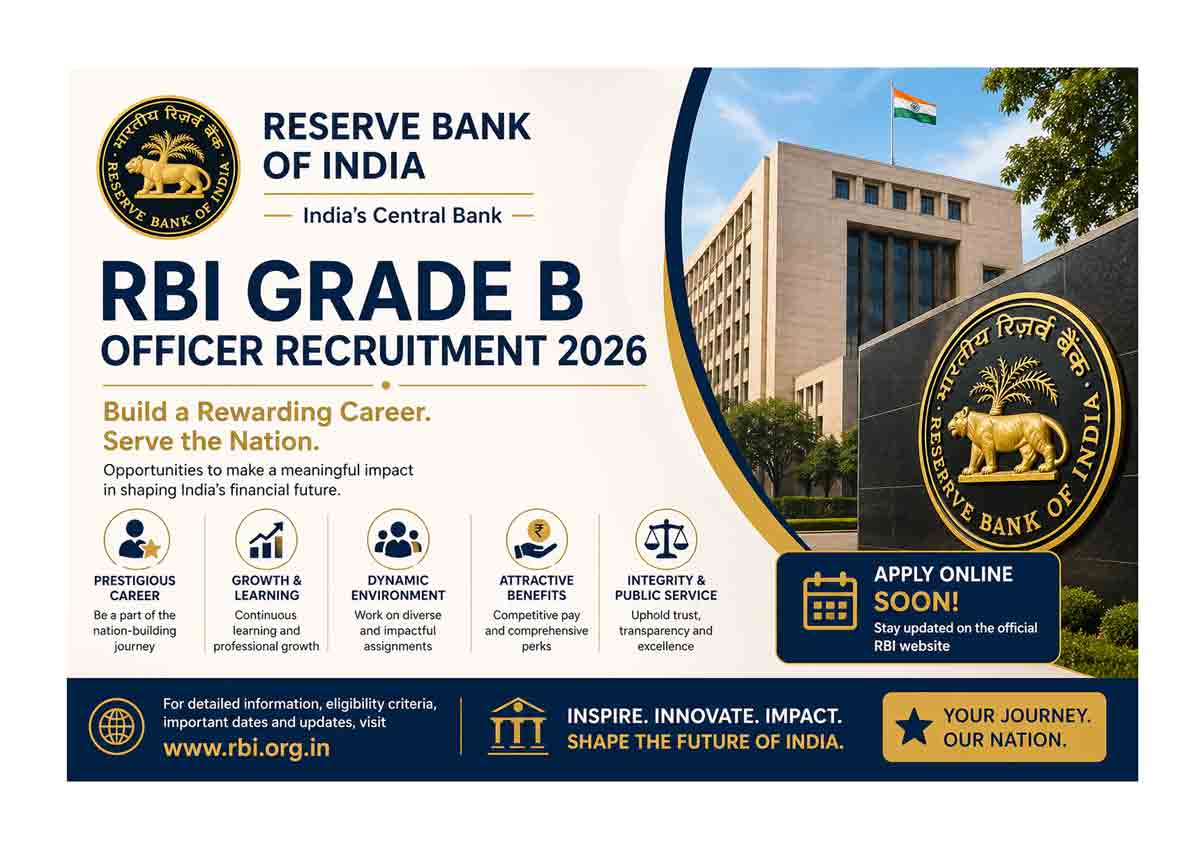 RBI Grade B Officer Recruitment 2026 Apply Online Banner