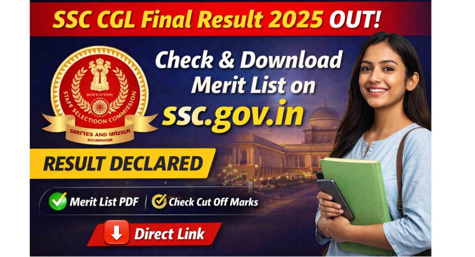 SSC CGL Final Result 2025 Merit List PDF Download