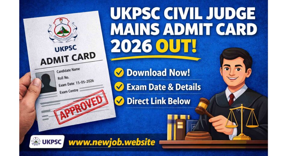 UKPSC Civil Judge Mains Admit Card 2026 Download