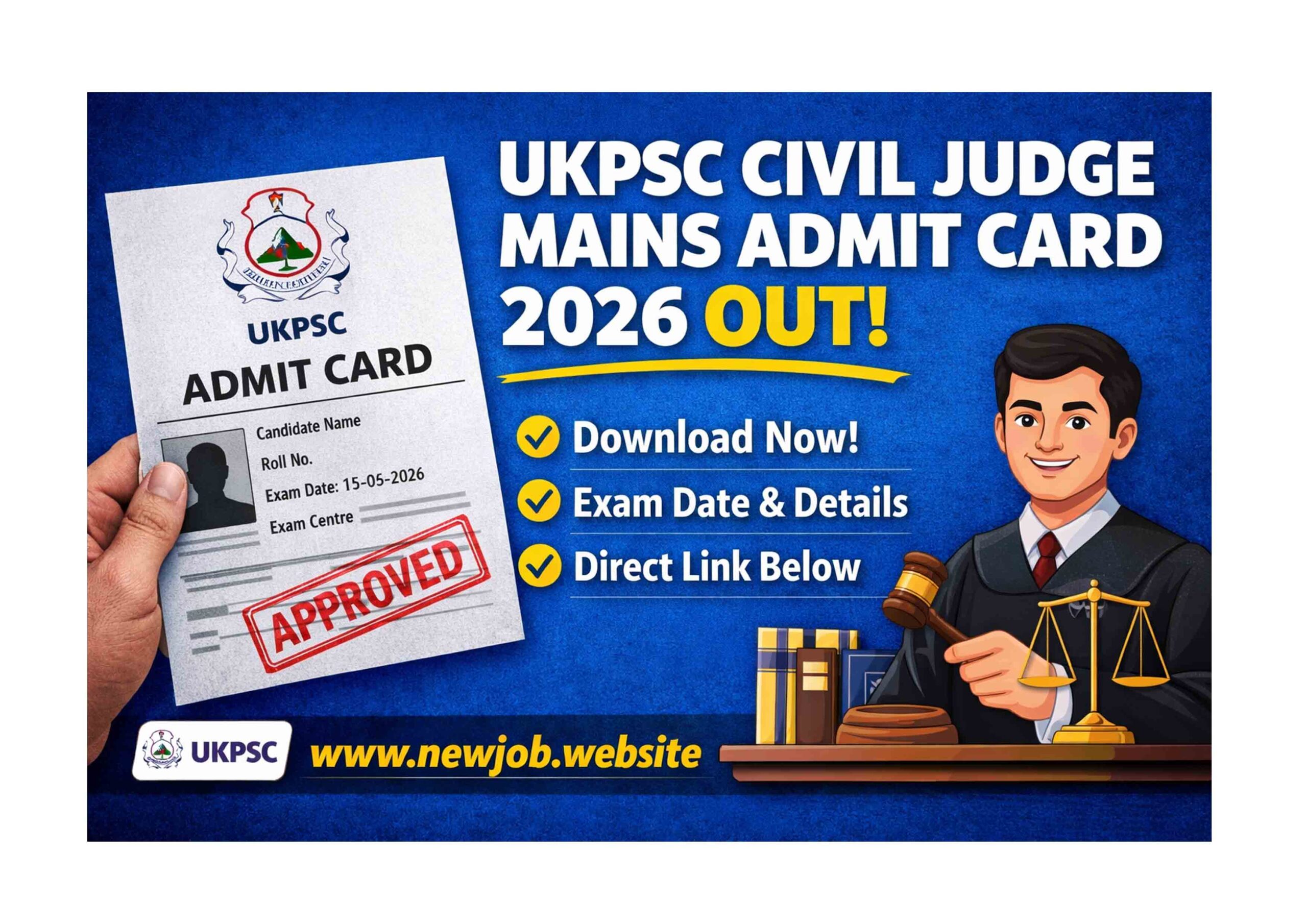 UKPSC Civil Judge Mains Admit Card 2026 Download