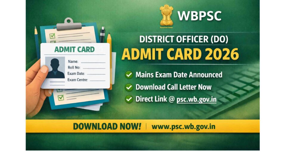 WBPSC DO Admit Card 2026 Download