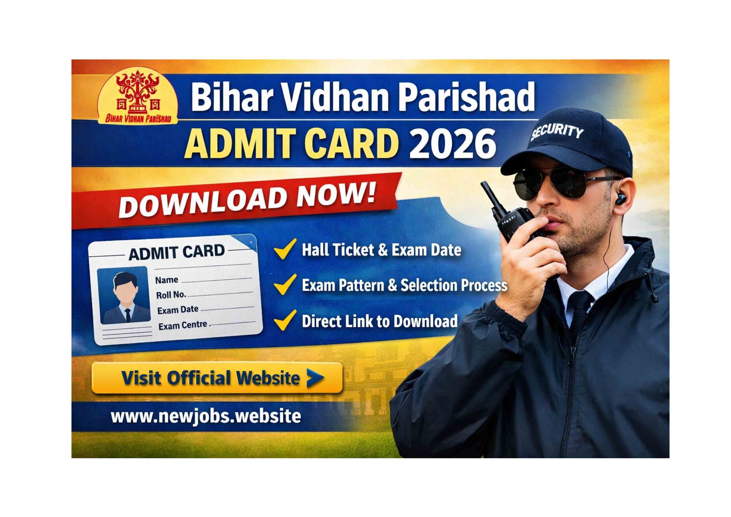 Bihar Vidhan Parishad Security Guard Admit Card 2026 Download