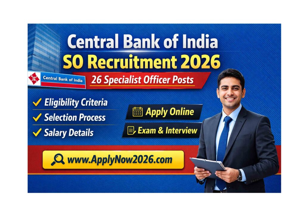 Central Bank of India SO Recruitment 2026