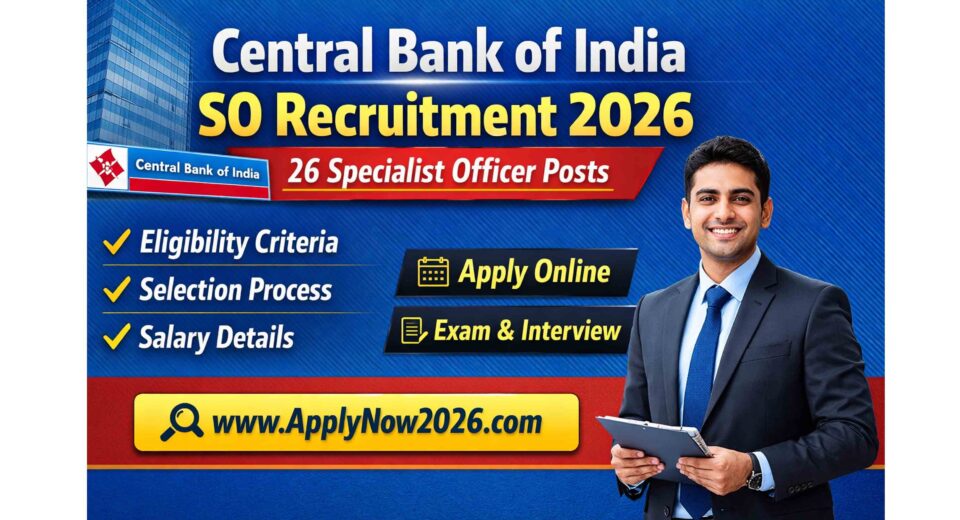 Central Bank of India SO Recruitment 2026