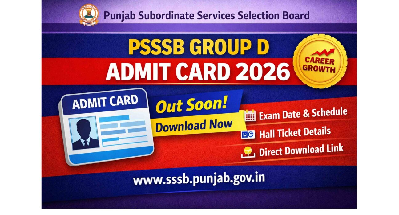 PSSSB Group D Admit Card 2026 Download Link Punjab SSSB Hall Ticket