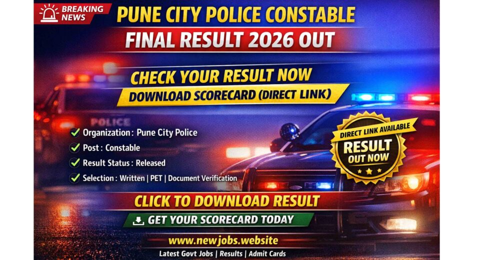 Pune City Police Constable Final Result 2026 Download