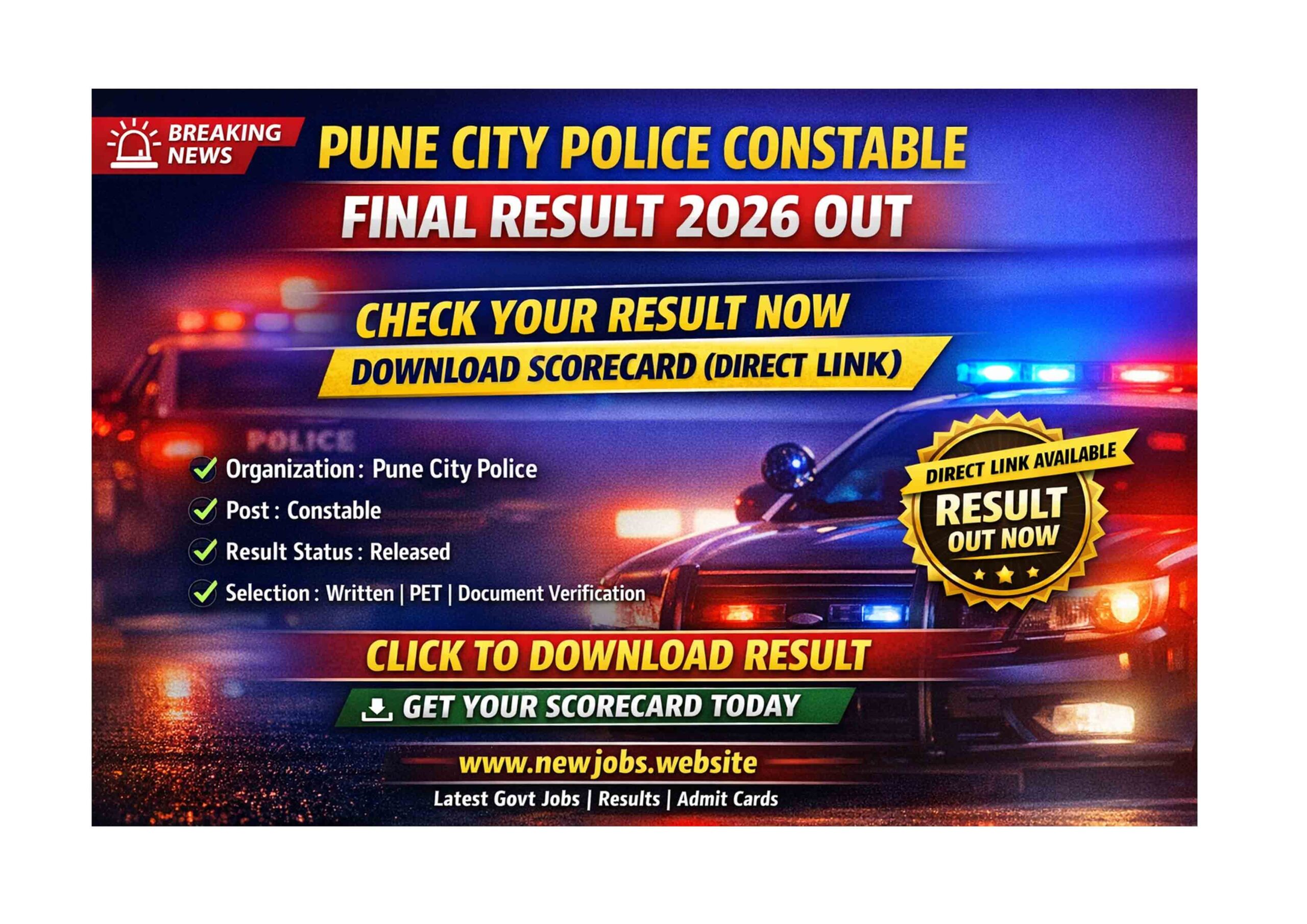 Pune City Police Constable Final Result 2026 Download