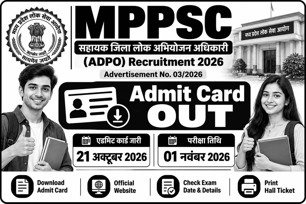 MPPSC ADPO Admit Card 2026 Out – Exam Date 01 November