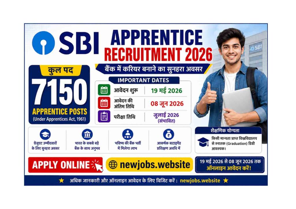 SBI Apprentice Recruitment 2026 Notification Out: 7150 पदों पर भर्ती, 08 जून तक करें आवेदन
