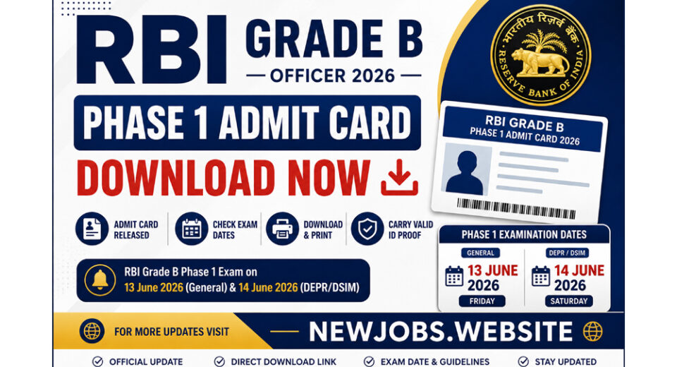 RBI Grade B Phase 1 Admit Card 2026