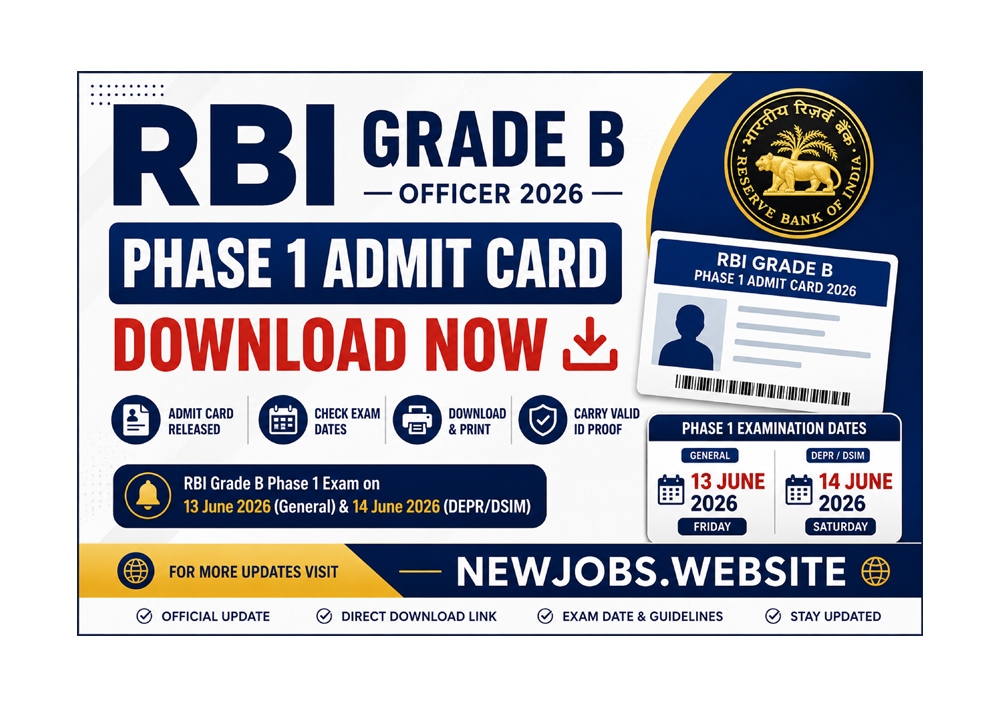 RBI Grade B Phase 1 Admit Card 2026