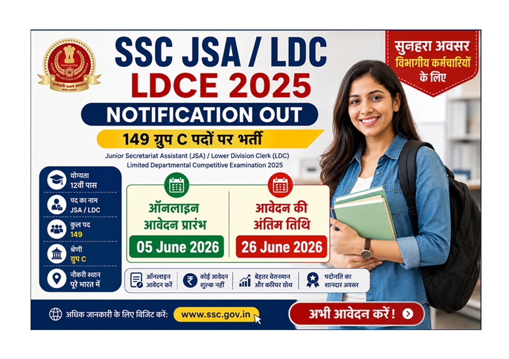 SSC JSA LDC LDCE 2025 Recruitment Notification for 149 Group C Posts Apply Online Eligibility Age Limit Details
