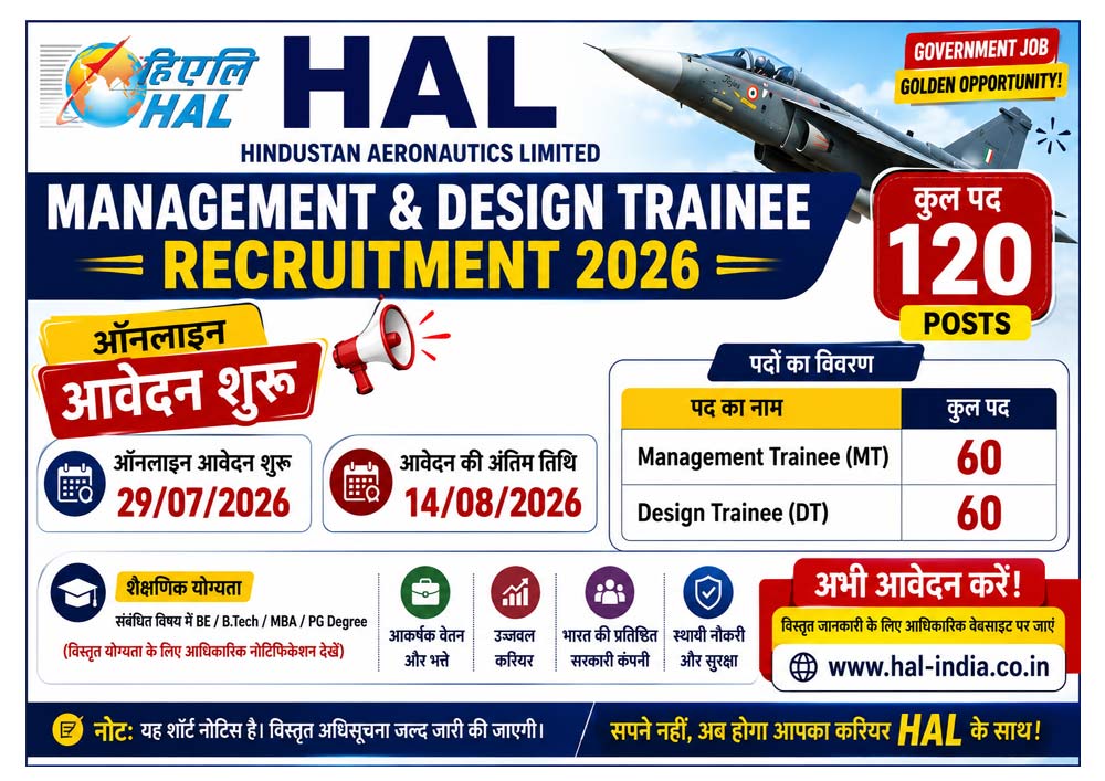 HAL Management & Design Trainee Recruitment 2026